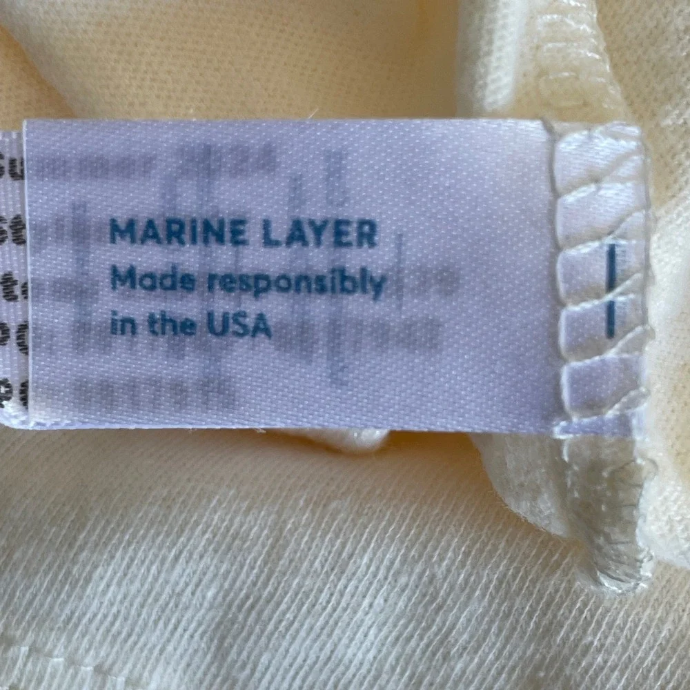 Marine Layer Easy Crop Graphic Tee Antique White Orange Sun Wave NWT Size M USA - Picture 6 of 9